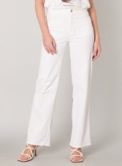 YEST bílé kalhoty s vysokým pasem a širokými nohavicemi Velikost: 40