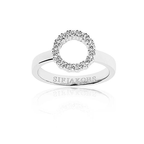 SIF JACOBS Stříbrný minimalistický prsten s kubickými zirkony Biella SJ-R337-CZ