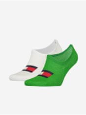 Tommy Hilfiger Sada dvou párů ponožek v bílé a zelené barvě Tommy Hilfiger Underwear 39-42