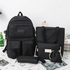 Korbi Školní batoh, sada 4v1, černý prostorný