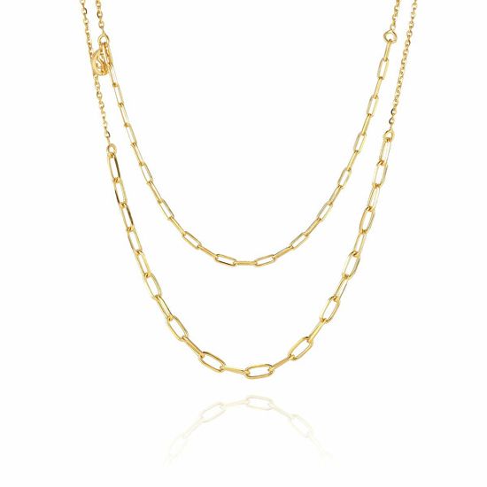 SIF JACOBS Módní pozlacený dvojitý náhrdelník Chains SJ-C42132-SG