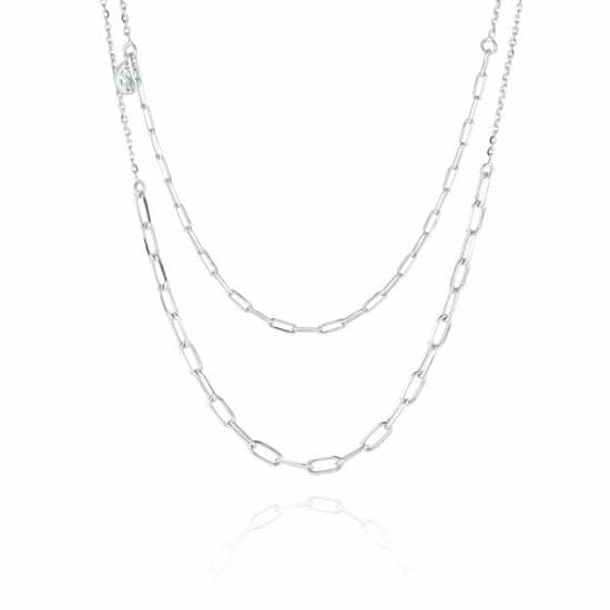 SIF JACOBS Módní stříbrný dvojitý náhrdelník Chains SJ-C42132-SS