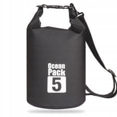 Korbi Vodotěsná taška, taška na kajak, černá, 5L
