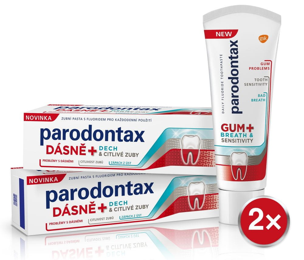 Levně Parodontax zubní pasta pro Dásně + Dech & Citlivé zuby 2x75ml