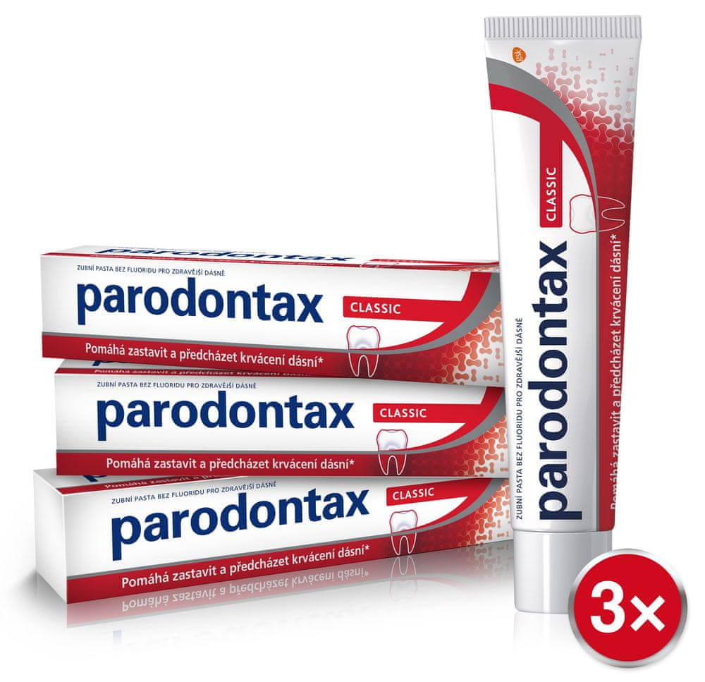 Levně Parodontax Classic 75 ml Zubní pasta bez fluoru 3ks
