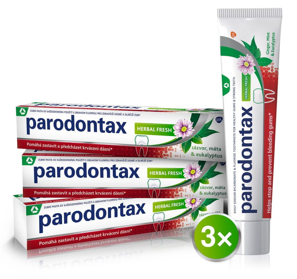 Levně Parodontax Herbal Fresh zubní pasta 3x 75 ml