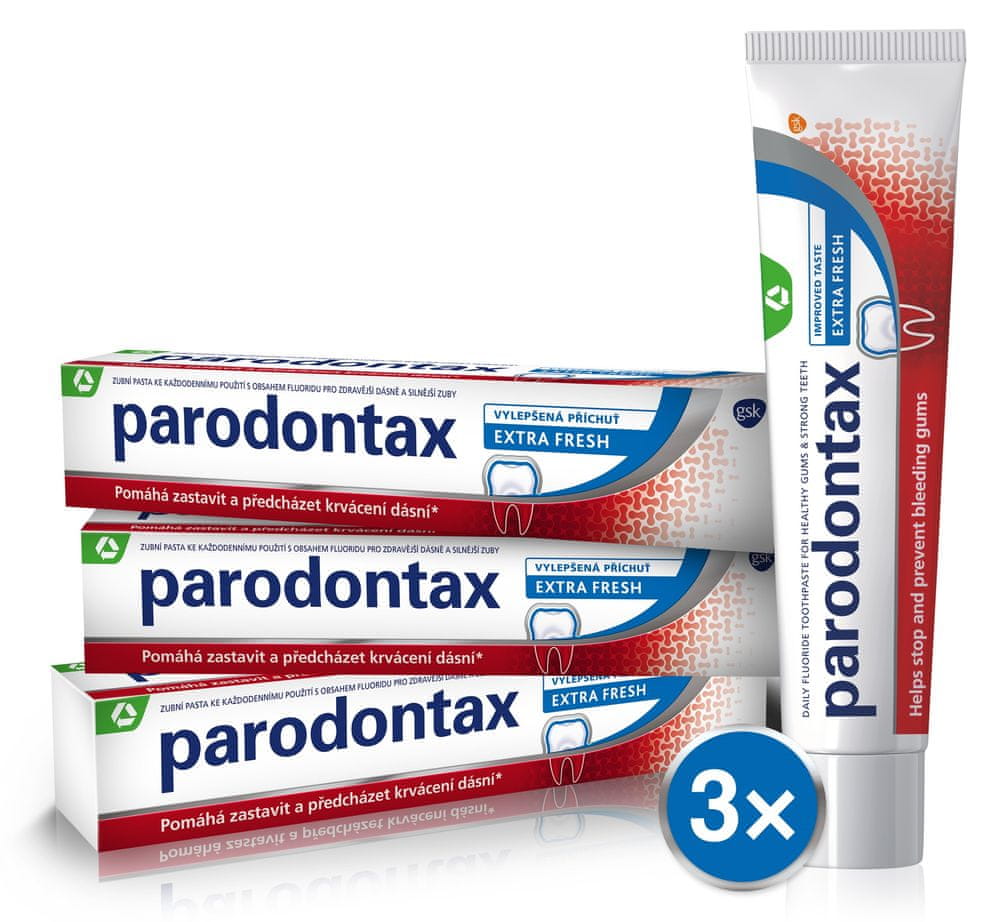 Levně Parodontax Extra Fresh 75 ml Zubní pasta 3ks