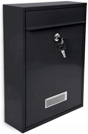 Korbi Poštovní schránka na dopisy, noviny a letáky, černá, L2