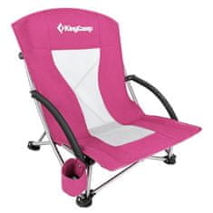 King Camp Kemping skládací židle Deluxe s opěrkami růžová