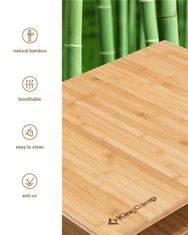 King Camp Kempingový stůl s bambusovou deskou 120 x 70 cm