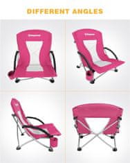 King Camp Kemping skládací židle Deluxe s opěrkami růžová