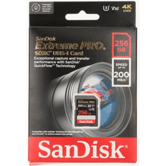 SanDisk Extreme PRO 256GB SDXC Memory Card 200MB/s and 140MB/s, UHS-I, Class 10, U3, V30