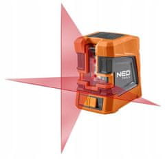 NEO Křížový laser s mag. držákem a pouzdrem, rozsah 15 m oranžový TOP-75-101