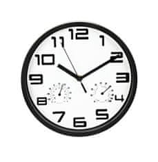 SEGNALE Nástěnné hodiny s teploměrem a vlhkoměrem 25 cm bílá