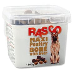 RASCO Pochoutka RASCO Dog kosti drůbeží s játry, 570 g
