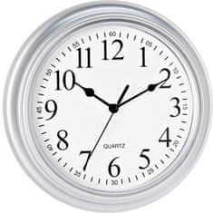 Nástěnné hodiny ručičkové 22,5 cm stříbrný rám KO-837000300stri