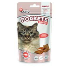 KN Akinu POCKETS - lososové polštářky pro kočky (40g)