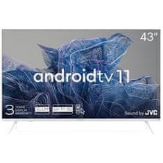 KIVI - 43', UHD, Android TV 11, White, 3840x2160, 60 Hz, Sound by JVC, 2x12W, 53 kWh/1000h, BT5.1, HDMI ports 4