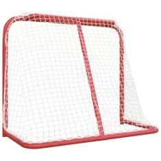Greatstore Hokejová branka červená a bílá 183 x 71 x 122 cm polyester