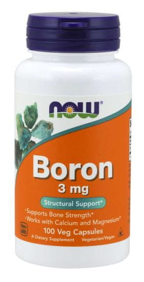 NOW Foods Boron (bor), 3 mg, 100 kapslí