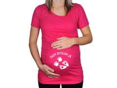 Divja Růžové těhotenské tričko s nápisem Tady bydlím já