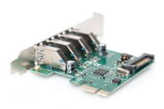 Digitus USB 3.0, 4 Port, PCI Express Add-On karta 4 porty A / F External, VL805 chipset