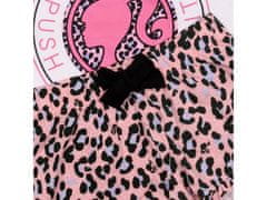 sarcia.eu Barbie Dámské pyžamo s krátkým rukávem v bílé a růžové barvě Letní pyžamo s leopardím potiskem L