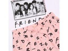 sarcia.eu FRIENDS Bílé a růžové bavlněné pyžamo pro ženy s krátkým rukávem, letní pyžamo M