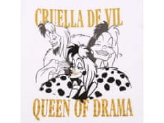 sarcia.eu 101 Dalmatians Cruella de Vil Dámské bílé bavlněné tričko s krátkým rukávem M