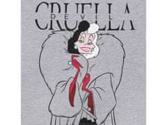 sarcia.eu 101 Dalmatians Cruella de Vil Šedé dámské bavlněné tričko s krátkým rukávem XS