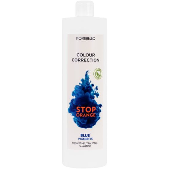 Montibello Colour Correction Stop Orange Blue Pigments veganský šampon pro barvené a zesvětlené vlasy neutralizující oranžové tóny, 300ml