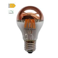 Diolamp  LED Filament zrcadlová žárovka A60 8W/230V/E27/2700K/900Lm/180°/DIM, měděný vrchlík