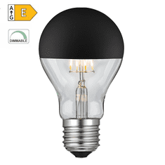 Diolamp  LED Filament zrcadlová žárovka A60 8W/230V/E27/2700K/900Lm/180°/DIM, černý vrchlík