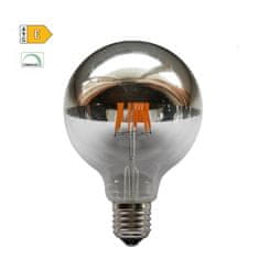 Diolamp  LED Filament zrcadlová žárovka 8W/230V/E27/2700K/900Lm/180°/DIM, stříbrný vrchlík