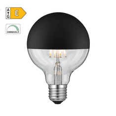Diolamp  LED Filament zrcadlová žárovka 8W/230V/E27/2700K/900Lm/180°/DIM, černý vrchlík