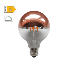 Diolamp  LED Filament zrcadlová žárovka 8W/230V/E27/2700K/900Lm/180°/DIM, měděný vrchlík