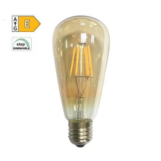 Diolamp  LED Filament žárovka Amber ST64 8W/230V/E27/2700K/920Lm/360°/Step Dim