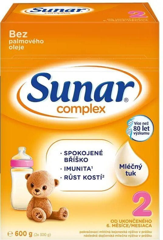 Levně Sunar Complex 2 pokračovací kojenecké mléko 600 g