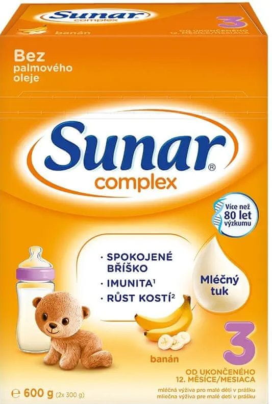 Levně Sunar Complex 3 batolecí mléko banán 600 g