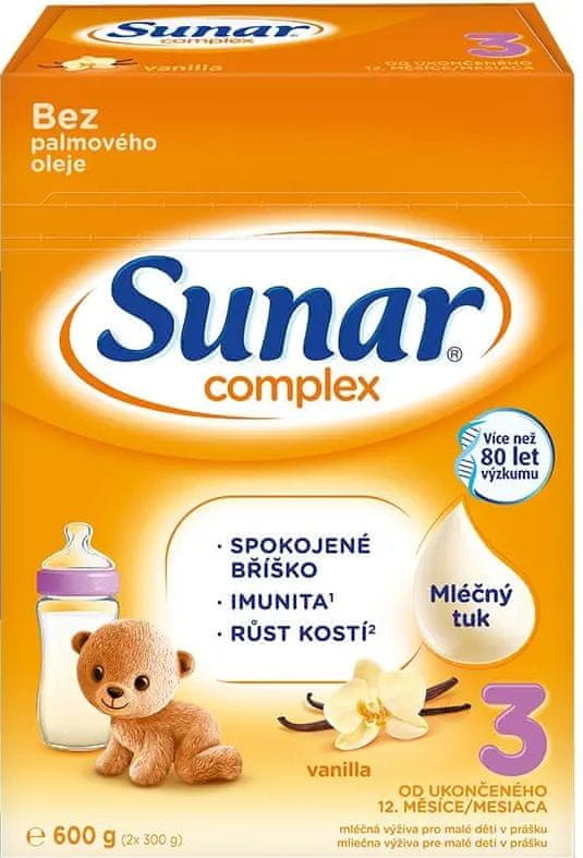 Levně Sunar Complex 3 batolecí mléko vanilka 600 g