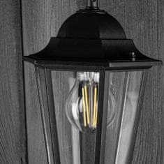 LUMILED Zahradní lampa E27 závěsná černá BELLIS