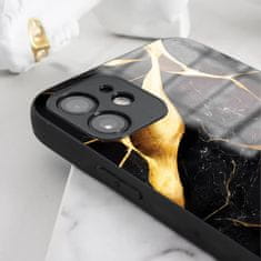 Mobiwear Prémiový lesklý kryt Glossy na mobil Honor 7A - G021G Černý a zlatavý mramor