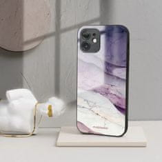 Mobiwear Prémiový lesklý kryt Glossy na mobil Honor 7A - G028G - Bílý a fialový mramor