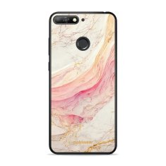 Mobiwear Prémiový lesklý kryt Glossy na mobil Honor 7A - G027G - Růžový a zlatavý mramor