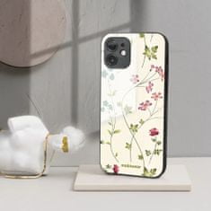 Mobiwear Prémiový lesklý kryt Glossy na mobil Samsung Galaxy A12 - G035G - Tenké rostlinky s květy