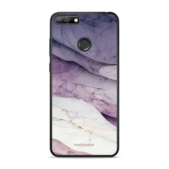 Mobiwear Prémiový lesklý kryt Glossy na mobil Honor 7A - G028G - Bílý a fialový mramor