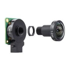 Waveshare Objektiv M12, 12MP, ohnisková vzdálenost 3,2 mm, pozorovací úhel 160° pro modul kamery Raspberry Pi M12