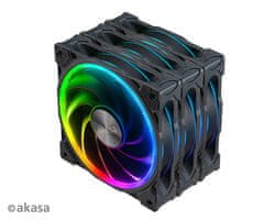 Akasa přídavný ventilátor SOHO AR LED 12 cm RGB 3 ks