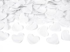 Paris Dekorace Vystřelující konfety s bílými srdíčky 60cm