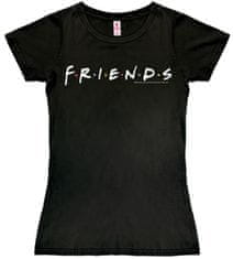 CurePink Tričko dámské Friends|Přátelé: Logo (M) černá bavlna